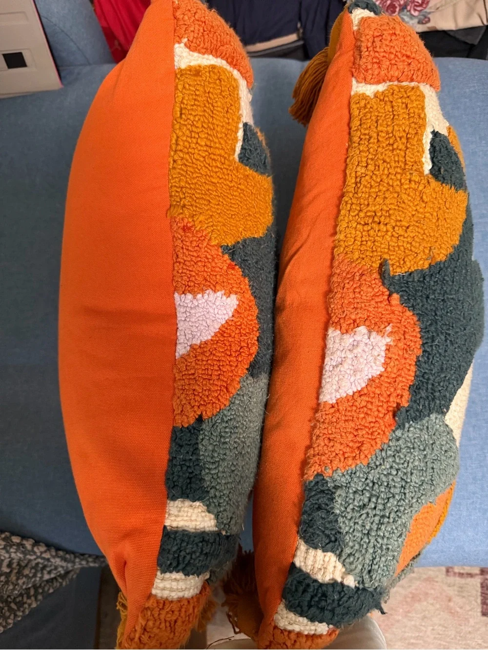 OPALHOUSE Abstract Punch Needle Lumbar Throw Pillow Tassels Set of 2 Boho